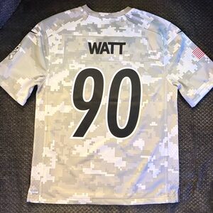 🔥RARE🔥 STEALERS T.J. Watt #90 Nike Arctic Camo 2024 Salute to Service Jersey ✨